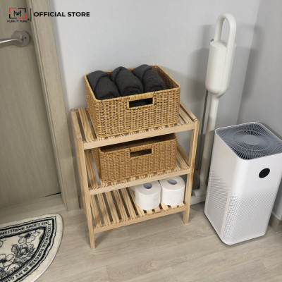 KỆ ĐỰNG GIÀY GỖ 3 TẦNG HÀN QUỐC MÀU GỖ TỰ NHIÊN - BENCH 3F NATURAL SIZE 500