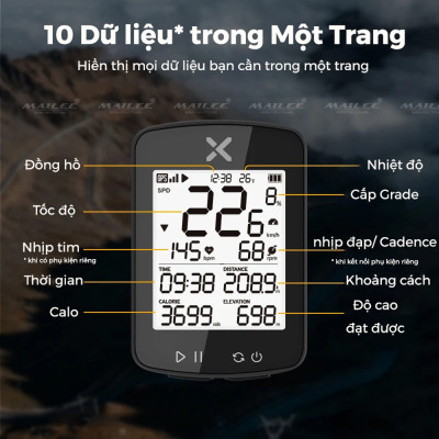 Đồng Hồ Đo Tốc Độ Xe Đạp Bike Computer XOSS G+ Plus (thế hệ 2) Không Dây GPS Định Vị Chống Nước IPX7, hỗ trợ ANT+ Cho Xe Đạp Đường Trường, MTB - Mai Lee