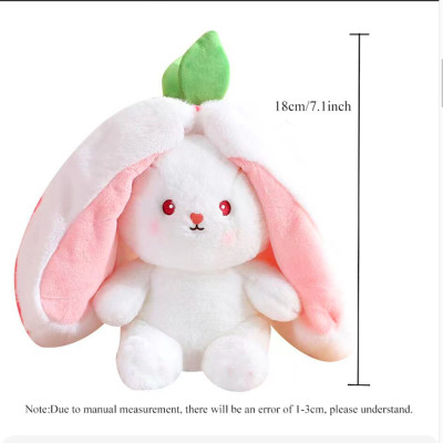 Thú nhồi bông thỏ cà rốt dâu tây 2 trong 1 - Size từ 20 đến 55cm - Quà tặng gấu bông thỏ siêu dễ thương - Gối ôm mềm mịn cho bé
