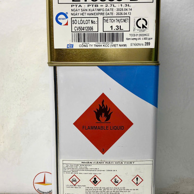 Sơn sàn bê tông epoxy KCC ET5660 Base C màu vàng 3000M _ 4L/Bộ