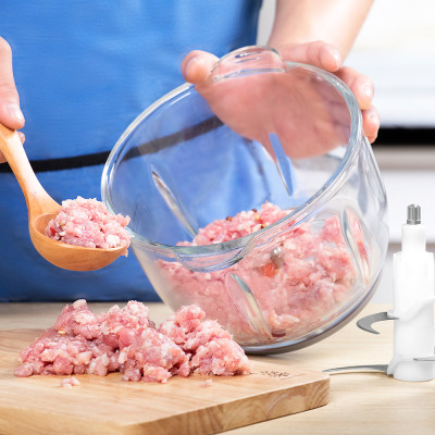 Máy Xay Thịt 2 Lưỡi Dao Kép Lock&Lock EJM171 (2L) - Hàng Chính Hãng, Cối Thủy Tinh Dung Tích Lớn - Tặng Kèm Ống Hút Inox