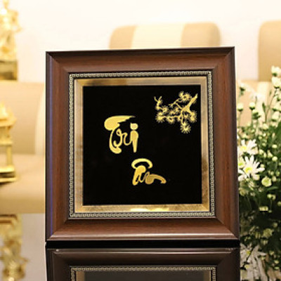 Tranh thư pháp chữ Tri Ân mạ vàng - quà tặng ý nghĩa cho đối tác, khách hàng, thầy cô giáo