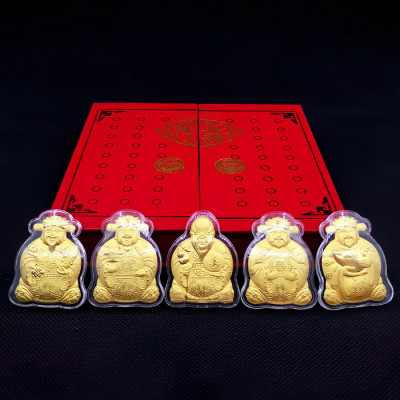 Bộ 5 Ông Thần Tài Ngũ Phúc Lâm Môn mạ vàng may mắn