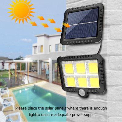 Đèn năng lượng mặt trời 120 Led COB siêu sáng cảm biến hồng ngoại, kèm 5m dây tiện dụng 