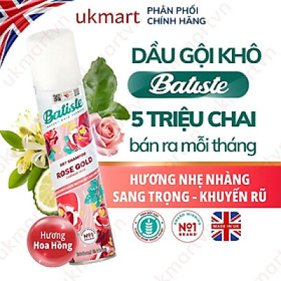 Dầu Gội Khô Batiste Dry Shampoo 200ml Hết Ngứa, Hết Bết Dính Tóc Bồng Bềnh Tức Thì