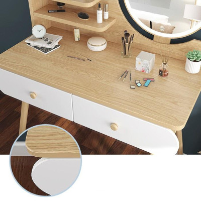 Bàn trang điểm kèm gương Led, Bàn phấn có kệ và ngăn kéo tiện dụng