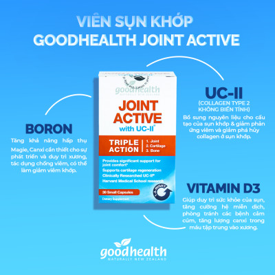 Viên Sụn Khớp Goodhealth Joint Active - Với UC2 Tái Tạo Và Duy Trì Sụn Khớp - Giúp Khớp Khỏe Dễ Dáng Vận Động – 100% Chính Hãng Từ New Zealan