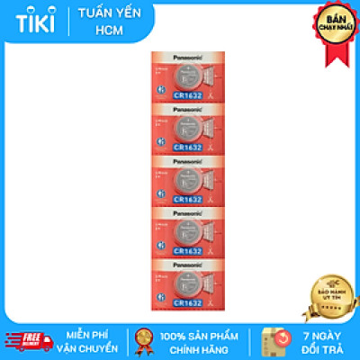 Vỉ 5 Viên Pin CR1632 ( CR 1632/5BE x 1 Vỉ ) Panasonic Lithium 3 V - Hàng Chính Hãng