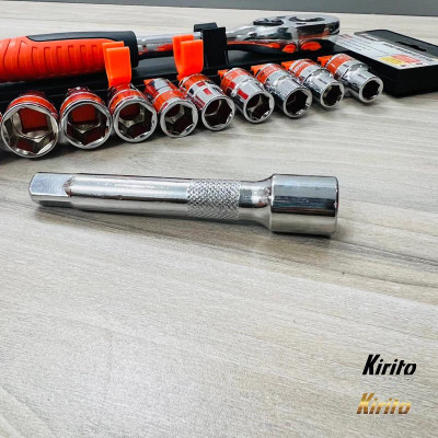 Bộ khẩu 12 món loại lớn 1/2 từ số 10-24mm cao cấp sửa chữa gia đình thương hiệu Kirito và Kamos