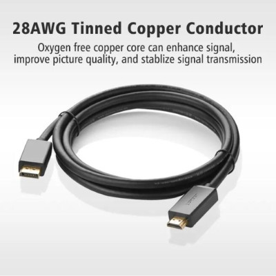 Ugreen UG10204DP101TK 5M Màu Đen Cáp chuyển đổi Displayport sang HDMI thuần đồng - HÀNG CHÍNH HÃNG