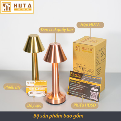Đèn Bàn Led Quầy Bar Nhà Hàng HUTA RESNONCUT Đèn Tích Điện Cảm Ứng Điều Chỉnh Ánh Sáng Trang Trí Bàn Ăn Lounge Sự Kiện