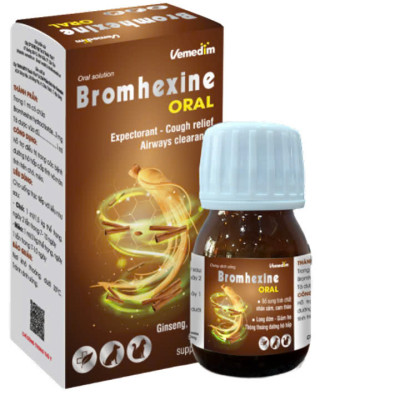 Vemedim Bromhexine Uống Hỗ trợ về Hô hấp, giúp Giảm Ho, Long Đờm cho Chó Mèo - Chai 30ml