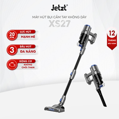 Máy hút bụi cầm tay không dây Jetzt XS27, làm sạch đa năng với đèn LED chiếu sáng - Hàng chính hãng
