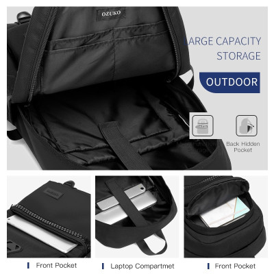 Balo OZUKO chống thấm nước cỡ 15.6inch tiện dụng thời trang cho học sinh