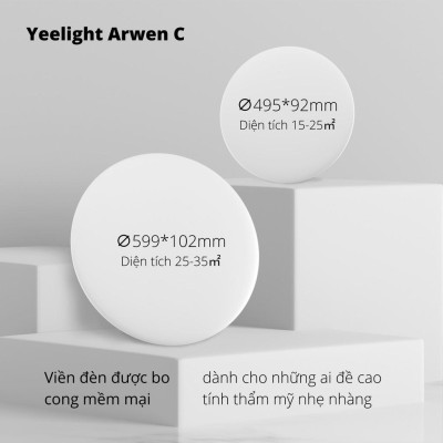 Đèn Led Ốp Trần Thông Minh Yeelight Arwen C - 50W - Led RGB hắt trần - Hàng Chính Hãng - Bản Quốc Tế Mihome Global