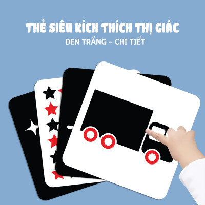 Sách - Thẻ Siêu Kích Thích Thị Giác Cho Trẻ Sơ Sinh - Bộ Thẻ Giúp Bé 0-3 Tuổi Phát Triển Toàn Diện