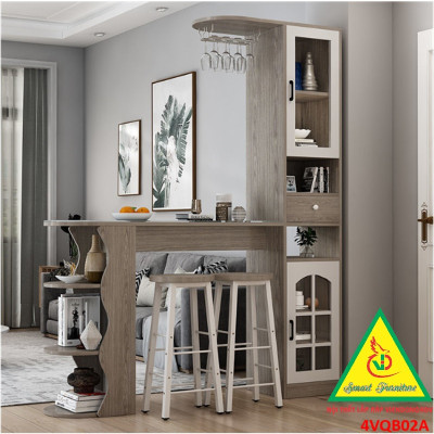 Quầy bar mini, quầy bar kiêm vách ngăn phòng khách nhà bếp 4VQB02 ( Không kèm ghế )- NỘI THẤT LẮP RÁP VIENDONGADV