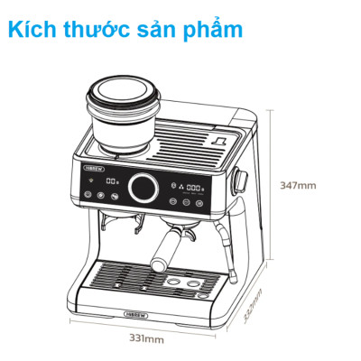 Máy pha cà phê Espresso HiBREW H7A chuyên nghiệp 3 in 1 Thương hiệu Mỹ cao cấp Công Suất 3000W, Dung tích 2,8 lít, Áp suất 20 bars - Bảo hành 12 Tháng, Hàng chính hãng