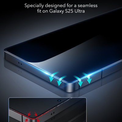 Bộ 2 Kính Cường Lực Kèm Khung Dán ESR Armorite Screen Protector (UltraFit) Cho Samsung Galaxy S25 Ultra, Nhận Vân Tay Tốt_ Hàng Chính Hãng