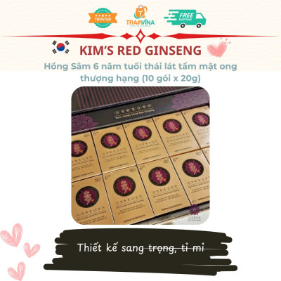 Hồng Sâm 6 năm tuổi thái lát tẩm mật ong thượng hạng Kim