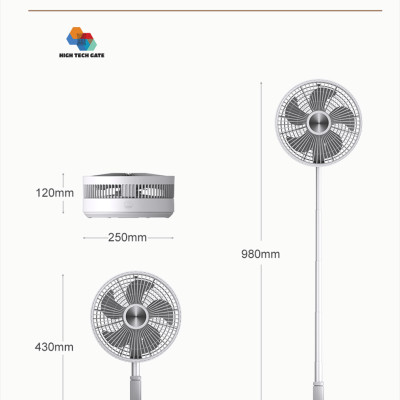 Quạt đứng tích điện P2000 thông minh không dây, điều khiển từ xa có đèn ngủ, gấp gọn lưu trữ tiện lợi, linh hoạt xoay quay tự động, hàng chính hãng