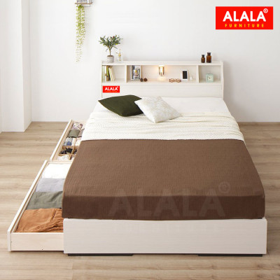 Giường ngủ ALALA05 + 2 hộc kéo/ Miễn phí vận chuyển và lắp đặt/ Đổi trả 30 ngày/ Sản phẩm được bảo hành 5 năm từ thương hiệu ALALA/ Chịu lực 700kg