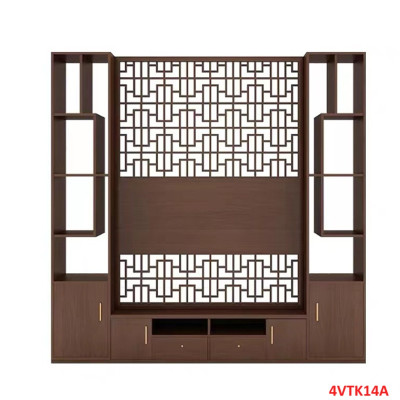 Vách ngăn phòng khách, vách ngăn tủ kệ bằng gỗ 4VTK14 - Nội thất lắp ráp Viendong adv