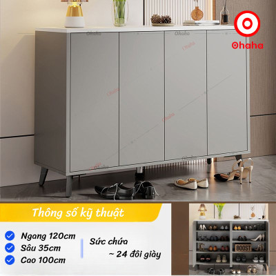 [Miễn phí lắp đặt & vận chuyển] Tủ giày gỗ cao cấp thiết kế sang trọng cánh mở Ohaha TGCC034