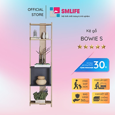 Giá sách đẹp trang trí phòng khách SMLIFE Bowie Size S