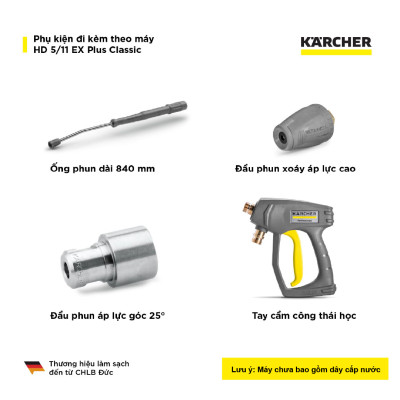 Máy phun rửa áp lực cao Karcher HD 5/11 EX Plus Classic - Hàng chính hãng