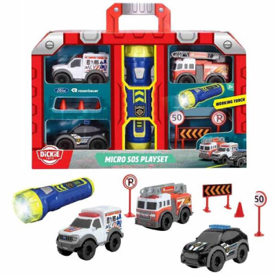 Bộ Đồ Chơi Mô Hình Xe Cứu Hộ Micro SOS Playset - Dickie Toys 203714024