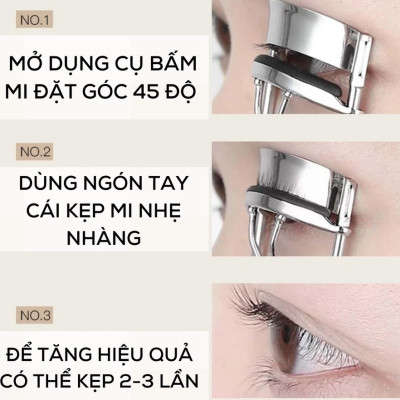 Dụng Cụ Bấm Mi INOX Cho Hàng Mi Cong Dài Lâu Cán Đen, Kẹp Cao Cấp Nhỏ Gọn Tiện Dụng