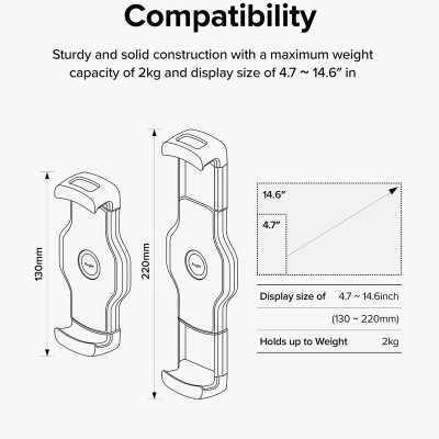 Giá đỡ cho điện thoại, máy tính bảng RINGKE Clamp Stand Holder - Hàng Chính Hãng
