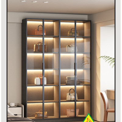Tủ đựng túi xách cánh kính, tủ trưng bày sản phẩm cánh kính, tủ đa năng 4TTB02 - Nội thất lắp ráp Viễn Đông Adv