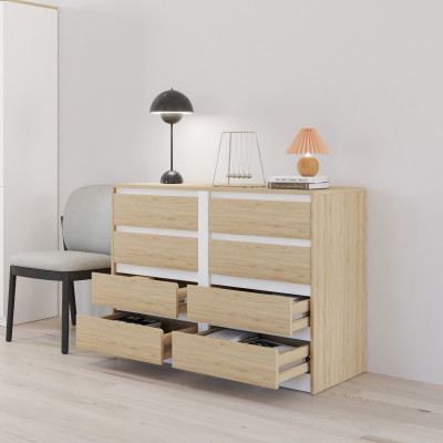 HAPPY FURNITURE , Tủ lưu trữ 8 ngăn kéo  , THK_334 , 120cm x 45cm x 85cm DxRxC