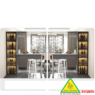 Quầy bar mini, quầy bar kiêm vách ngăn phòng khách nhà bếp 4VQB05 ( Không kèm ghế )- NỘI THẤT LẮP RÁP VIENDONGADV