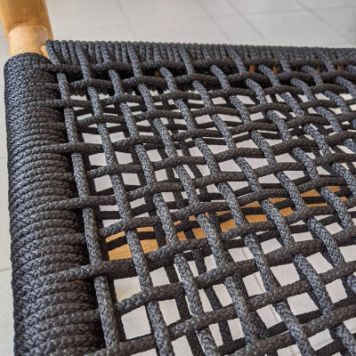 Ghế Nana gỗ keo lưng ôm đan dây rope