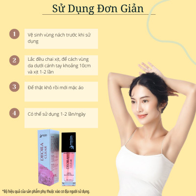 COMBO 2 Chai Xịt Khử Mùi Hôi Nách Deora Clear 50ml, Khử Mùi Toàn Thân, Không Gấy Ố Vàng Áo