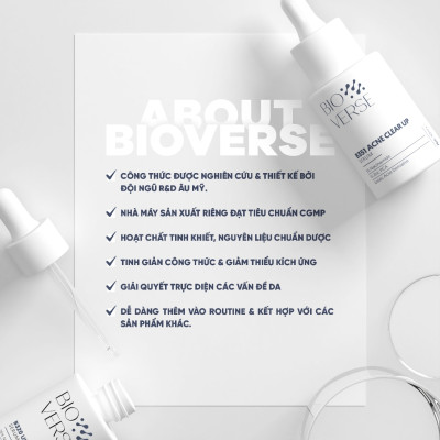 Sample Tinh chất Bioverse hỗ trợ giảm mụn B351 Acne Clear up Serum 5ml