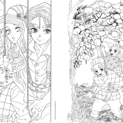 Sách - Demon Slayer: Kimetsu no Yaiba: The Official Coloring Book by Koyoharu Gotouge (UK edition, paperback)