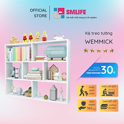 Giá sách treo tường gỗ MDF cao cấp SMLIFE Wemmick
