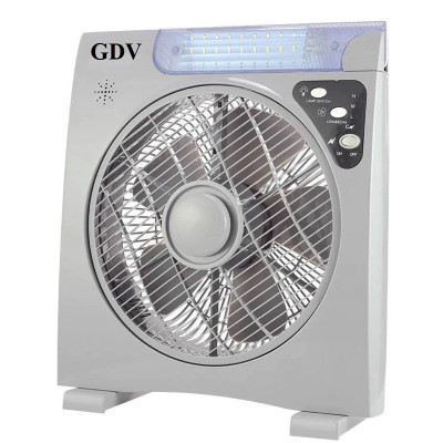 Quạt Sạc Tích Điện Dạng Hộp Tản Có Đèn LED GDV - Hàng Chính Hãng