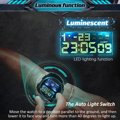 NORTH EDGE Men Digital Sport Watch 50M Waterproof Wrist Watch with Stopwatch Alarm Clock LED Backlight