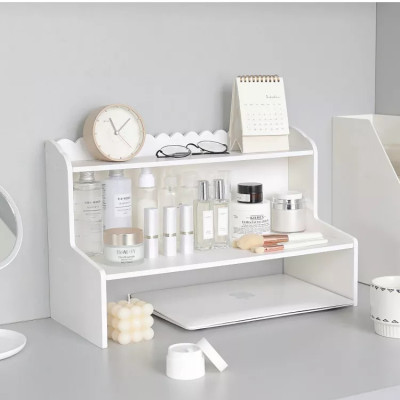 kệ đựng đồ kệ gỗ kệ decor bàn học Giá Để Bàn Kệ Đựng Đồ Màu Trắng Hai Tầng Bằng Gỗ Giá Đựng Mỹ Phẩm Giá Đựng Đồ Để Bàn Học Sinh