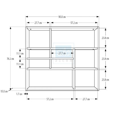 Kệ Gỗ Treo Tường Đơn Giản Chữ Nhật Juno Sofa CTKT202 KT 90x78.2x15cm