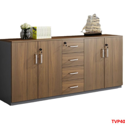 Tủ hồ sơ văn phòng, tủ tài liệu thấp gỗ MDF TVP401A - NỘI THẤT LẮP RÁP VIENDONGADV