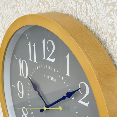 Đồng hồ Rhythm CMG139NR07 Kt 33.5 x 4.0cm, 860g. Vỏ gỗ. Dùng Pin.