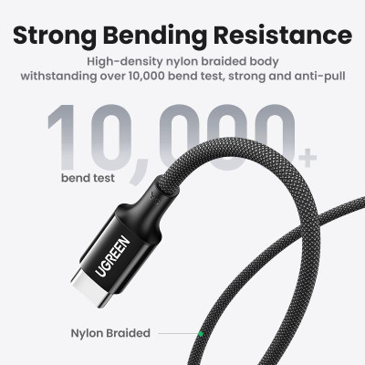 Ugreen UG15276US557TK 1.5m 100W c-c hỗ trợ QC4.0 5A Cáp sạc nhanh - truyền dữ liệu 2 đầu USB-C dây nhựa Màu Đen - HÀNG CHÍNH HÃNG
