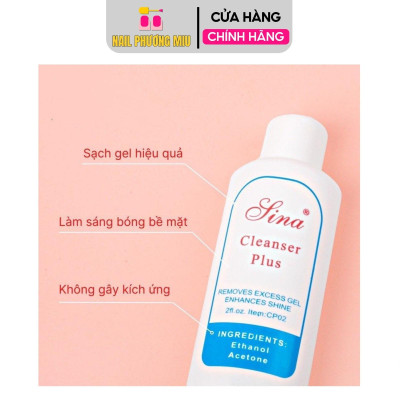Nước Lau Gel Sina Chai Nhỏ 60ml Làm Nail Tiện Dụng, Dung Dịch Không Màu Không Mùi, Lau Gel Bết Dính, Vệ Sinh Cọ Phá Gel Nữ