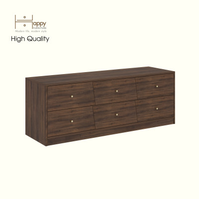 HAPPY FURNITURE , Tủ lưu trữ 6 ngăn kéo - DALEY ,THK_346 , 149cm x 45cm x 55cm DxRxC